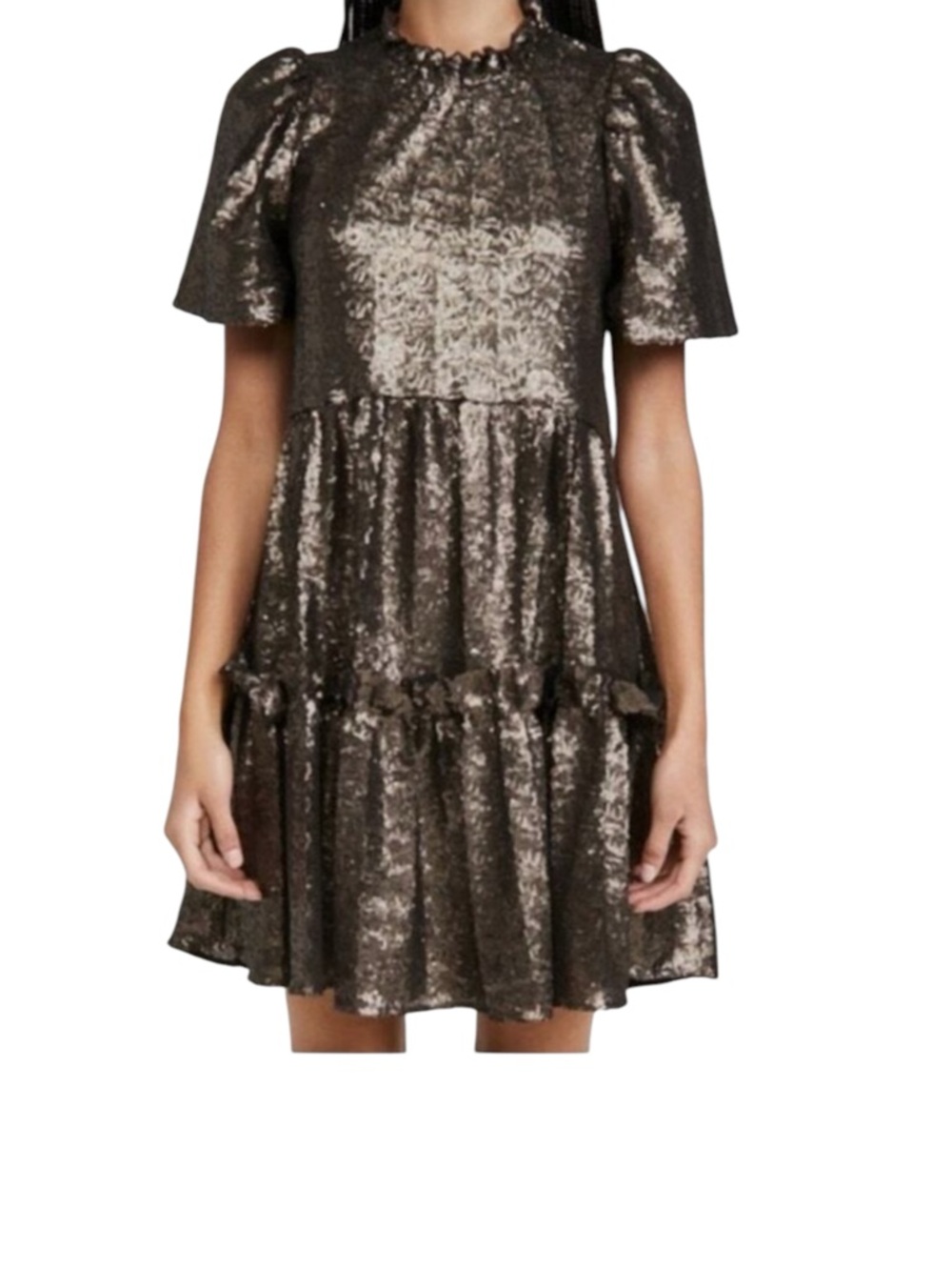 Sea New York Mini Dress Occasion Sequin Bronze Gold XS NWT